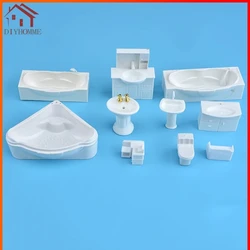 1pc 1:25 1:30 Miniature Bathtub Dressing Table Washbasin Sink Toilet Dollhouse Furniture Toy Prefabricated Bathroom Accessories