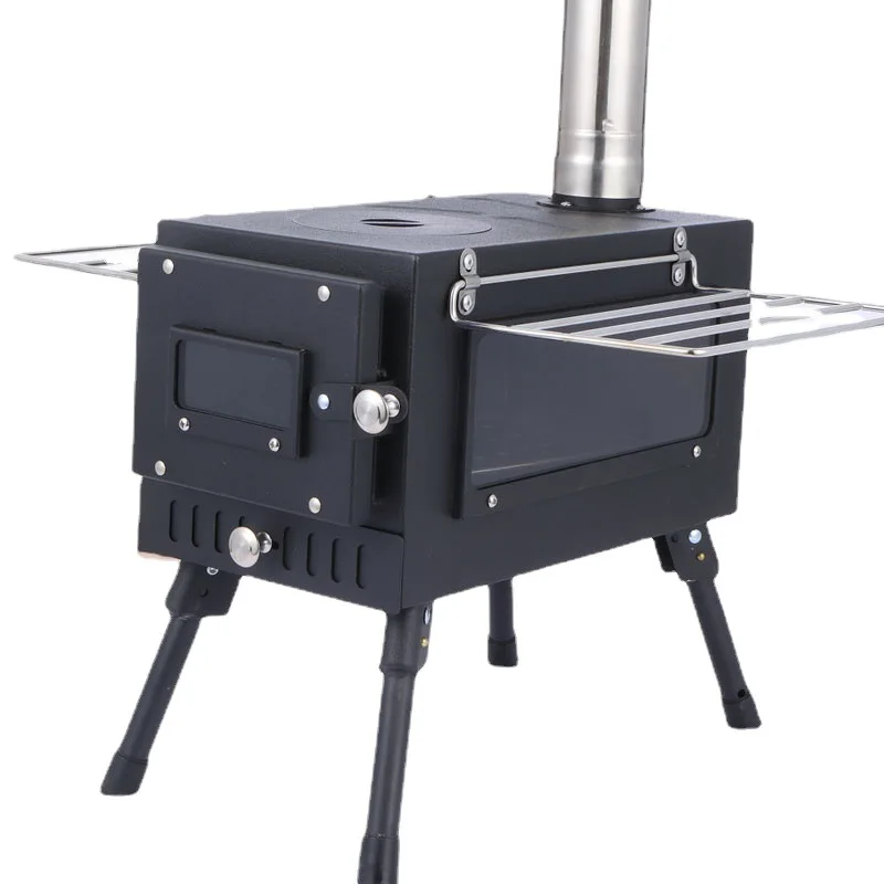 

Firewood Stove Outdoor Camping Heating Firewood Stove Picnic Lighting Tent Fire Window Stainless Steel Folding Heating Stove