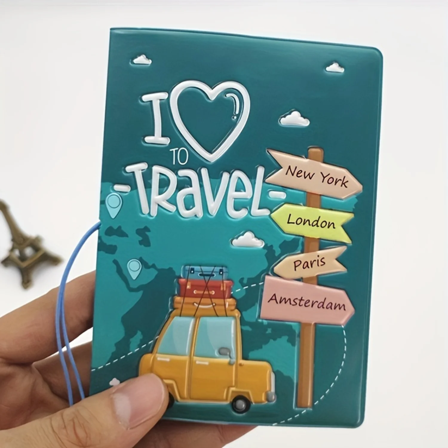 

Vintage Pattern Passport Holder - Cute Cartoon Design, Thick Card Holder Case