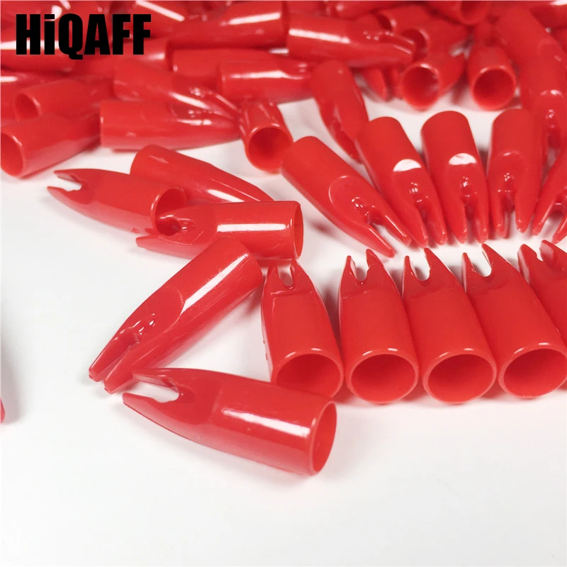 50Pcs Mantel Nocken Für ID 8mm Pfeil Welle Kunststoff Pfeil Tails DIY Schläge Ersatz Jagd Schießen Zubehör