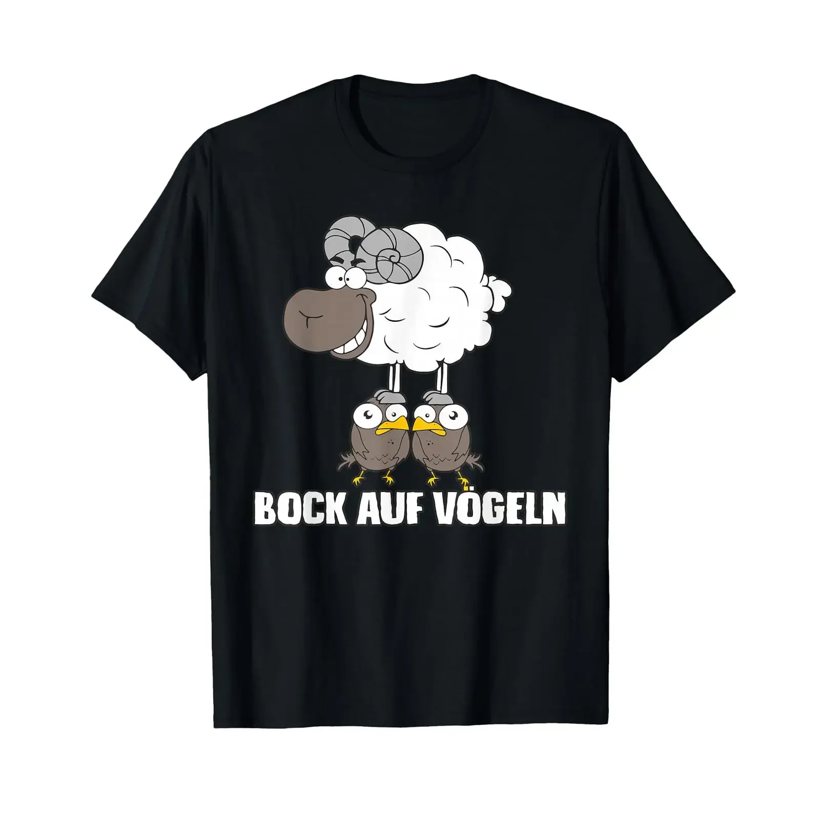 bock auf vögeln lustiger spruch T shirt black vintage Washed Soft Stretched Stylish fashion Slightly Top For Everyday Wear