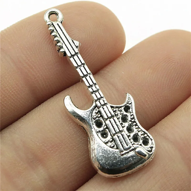 10pcs 36x14mm Instruments Guitar Charm Pendants For Jewelry Making Guitar Setting Pendants Charm Guitar