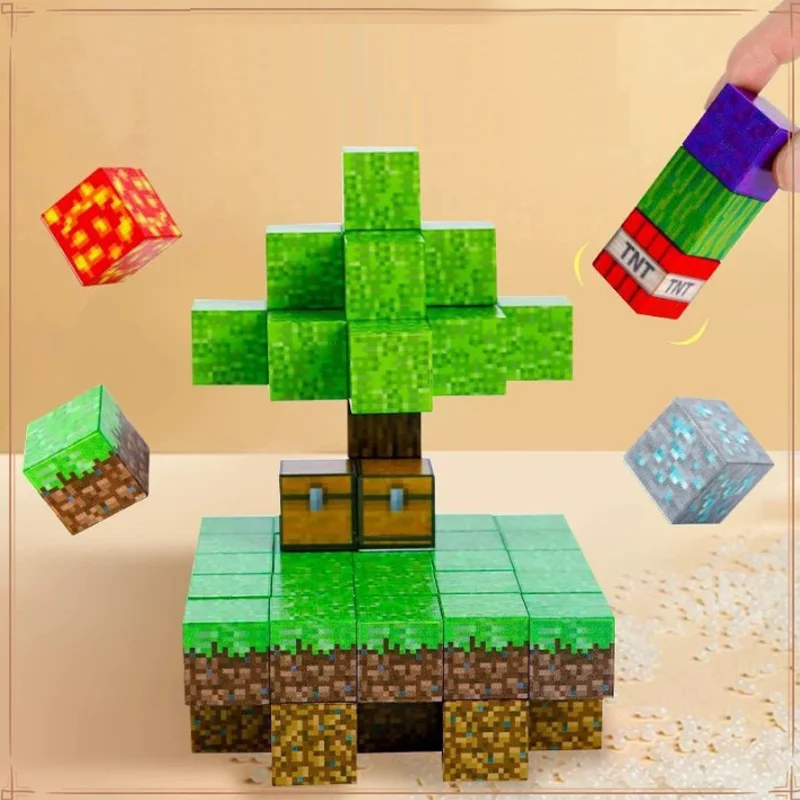 50-400 pièces Mine bloc de construction magnétique monde aimant Cube ensemble pour garçons filles enfant bricolage modèle enfants jouet sensoriel cadeau de noël