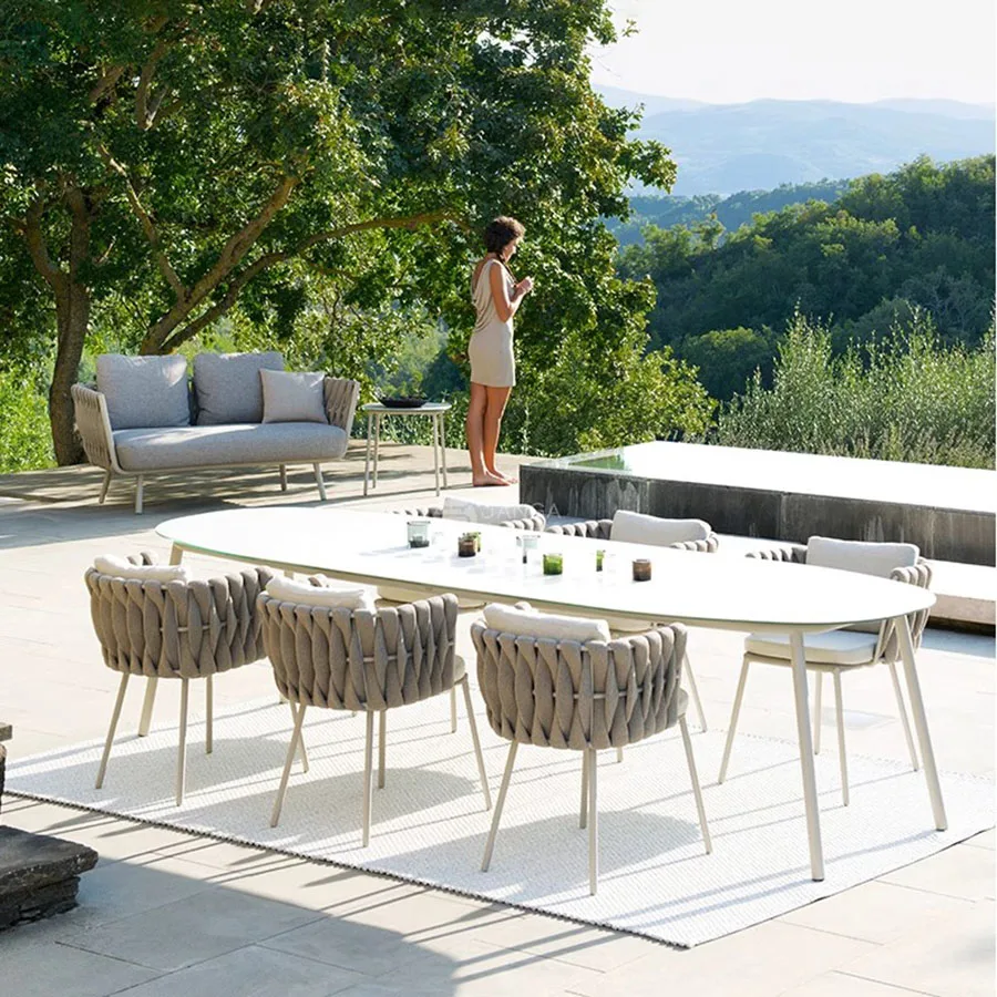 Luxury Outdoor Sets Furniture Italian Style Dining Garden Furniture Outdoor Sets Unique Sectional Lounge Mueble Gardin Homedecor