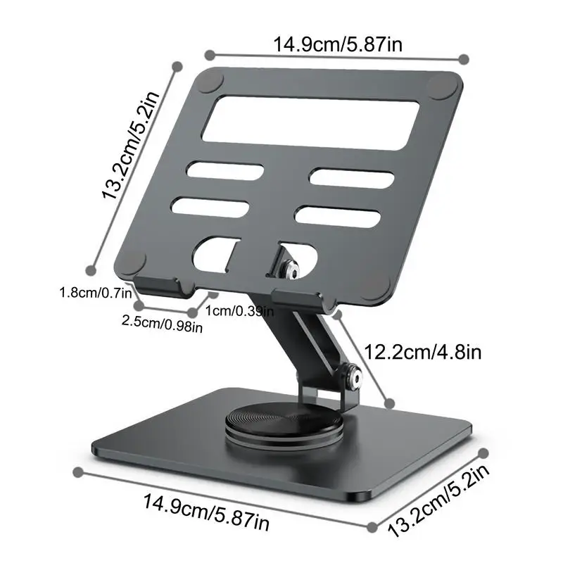 Table Stand Adjustable Tablet Holder Desktop Stand Dock Holder 360 Degree Rotating Portable Monitor Stand Non-Slip Foldable