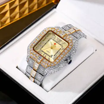 New luxury quartz waterproof Quartz watch for men and women with water Diamonds decorated on men&#x27;s and women&#x27;s watches