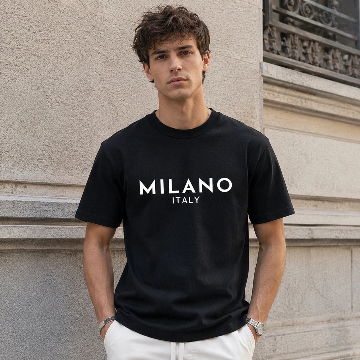 Camiseta minimalista de Milán, Italia, camiseta gráfica de viaje a Milán, ropa de calle unisex