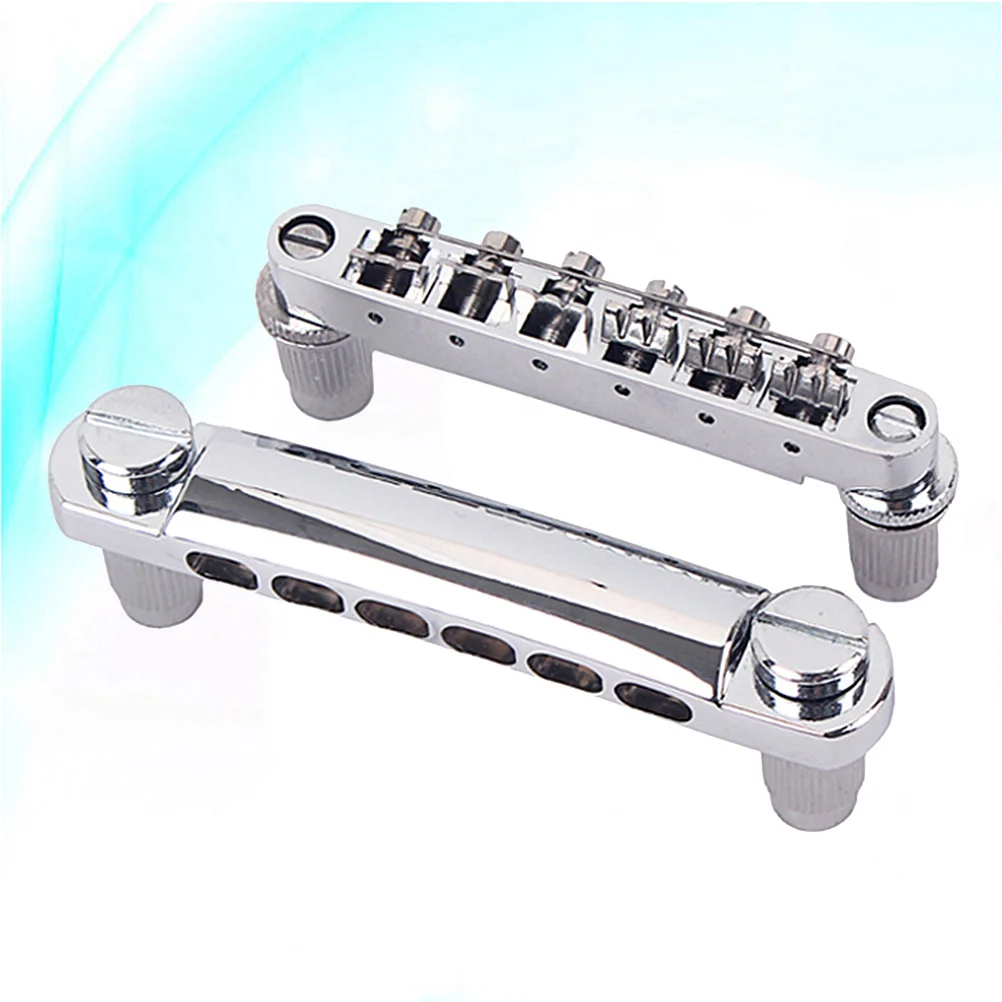 1 Pair 12 String Guitar Bridge Locking Bridge and Tailpiece Set for Electric Guitar (Silver) guitar bridge and saddle