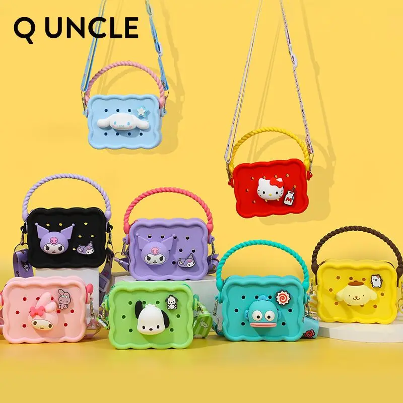 Sanrio DIY Melody Cartoon Kuromi Cute Jade Gui Dog Bag Children's One shoulder Girl Pudding Dog Small Change Bag