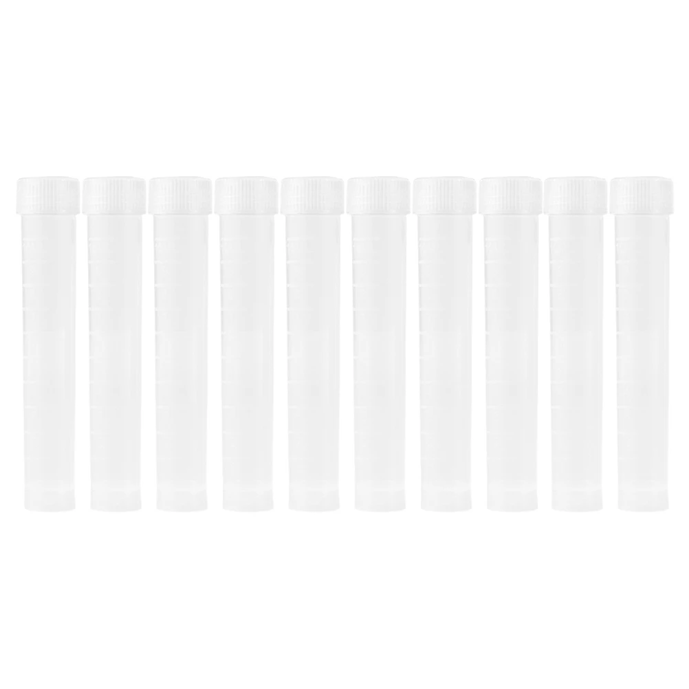 

10 Pcs Cryovial Test Tubes Plastic Containers Small Storage PP Plants Graduated Markings Secure Caps Long Lasting