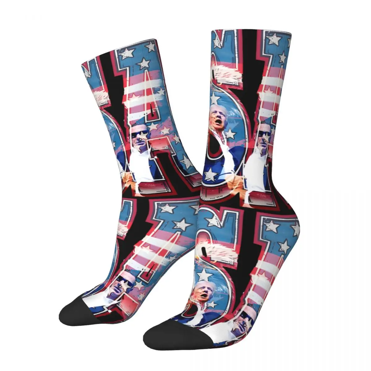 Hip Hop Vintage Waiting Vote Crazy Men's compression Socks Unisex T-Trumps Harajuku Seamless Printed Funny Novelty Happy Crew