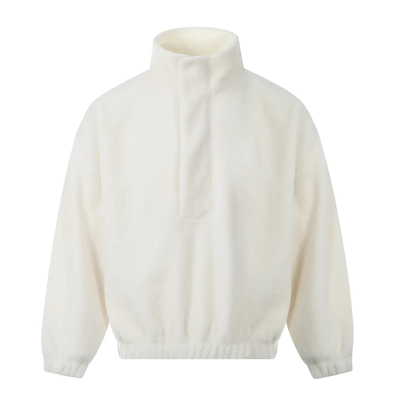 

Polar Fleece Semi-zipper Stand Collar Sweatshirts for Men Women Autumn Winter Couples Pullover Hoodie Sweatshirt Casual Jacket