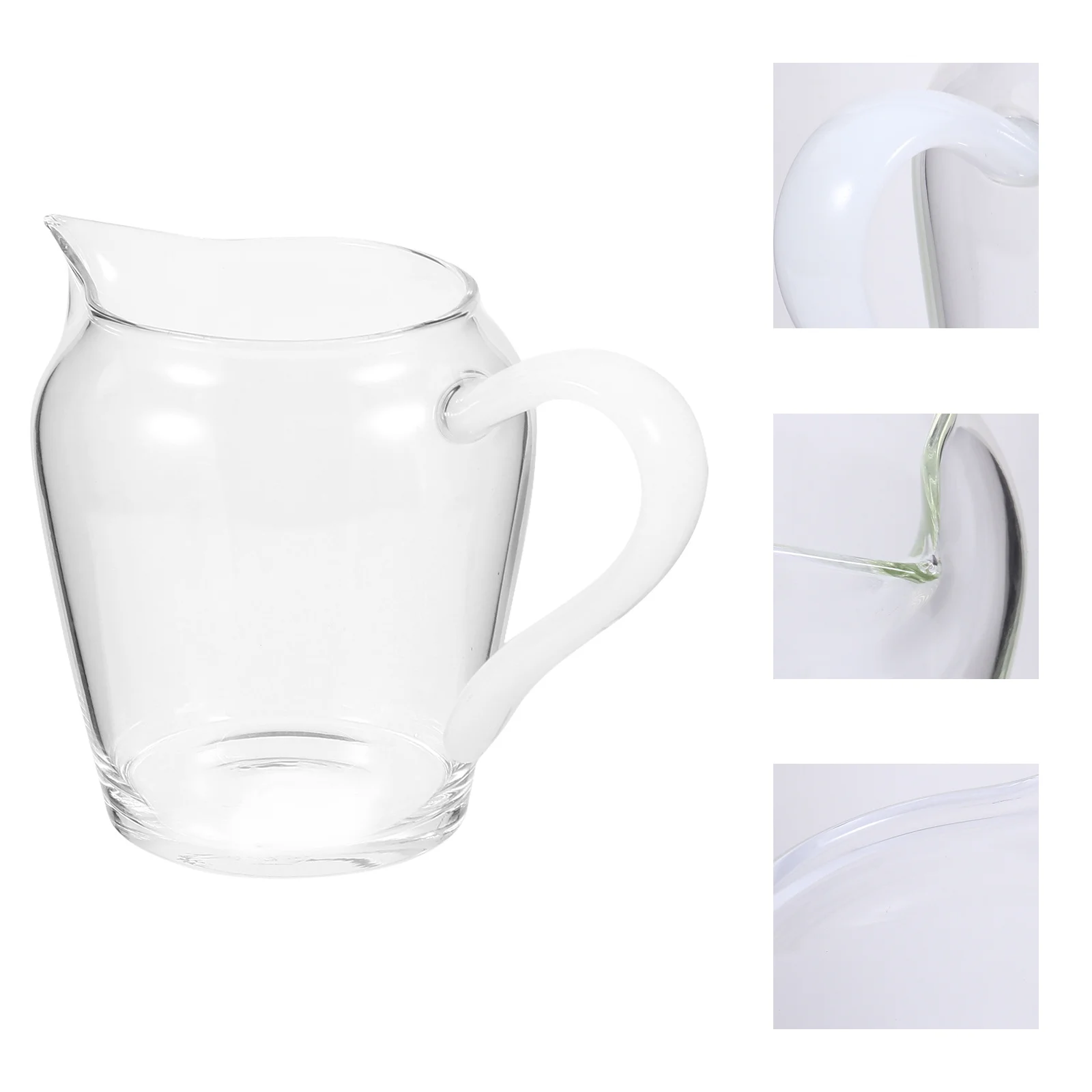 

Glass Pitcher Thickened Glass Tea Kettle Jade Handle Heat Resistant Explosion Proof Household Juice Wine Dispenser