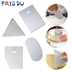 Stainless Steel Scraper Smooth Edge Fondant Scraper Spatulas Baking Pastry Tools Stainless Steel Cake For Decorating Accessorie