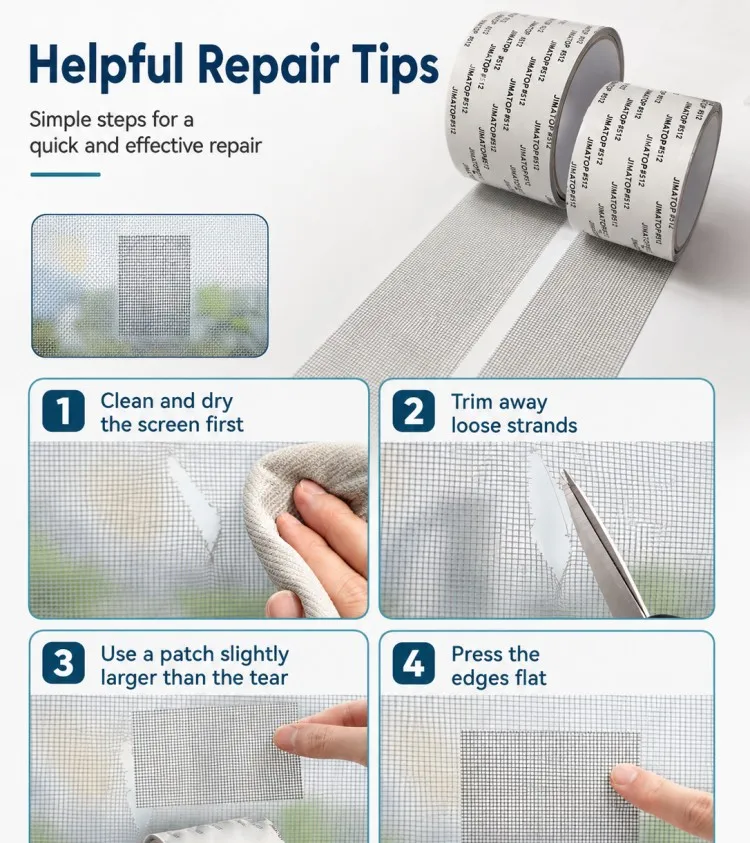 5/10 cm Breite Fenster Moskitonetz Reparatur Band Selbstklebende Fenster Bildschirm Reparatur Patch Anti-Insekten Fliegen mesh Gebrochene Löcher Band – Detail 2