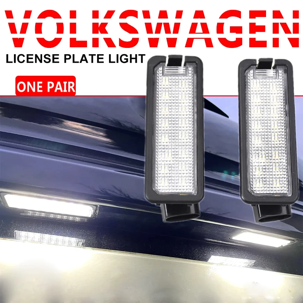 

2 шт. светодиодный светильник номерного знака для VW Seat Leon 1P Passat CC 2011 Golf MK7 2015 без ошибок, подсветка номерного знака, лампы