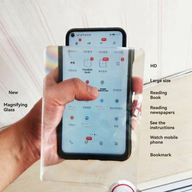 Увеличительная лупа для чтения, 3-кратная полноценная книжная лупа, складные ручные лупы для чтения для пожилых людей, пожилых людей с низким видением