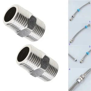 2 Pcs Shower Hose Extension Pipe Universal Hose Extender Bathroom Accessories For DIY Showers Bathrooms RVs Outdoor Showers