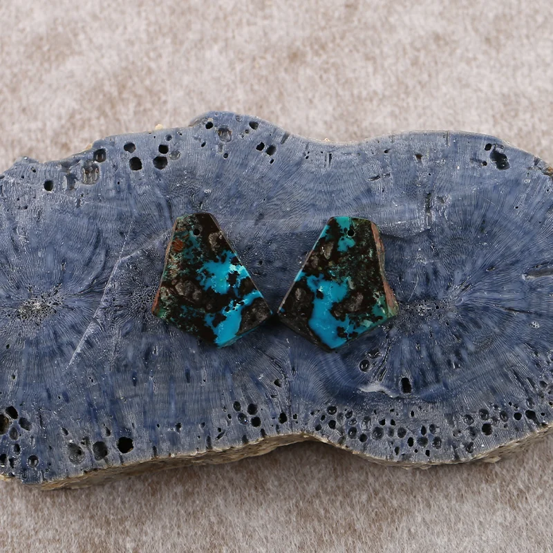 B&F Chrysocolla Earring Beads for Jewelry Making, Handmade Natural stones beads, Stones for jewelry Making Supplies