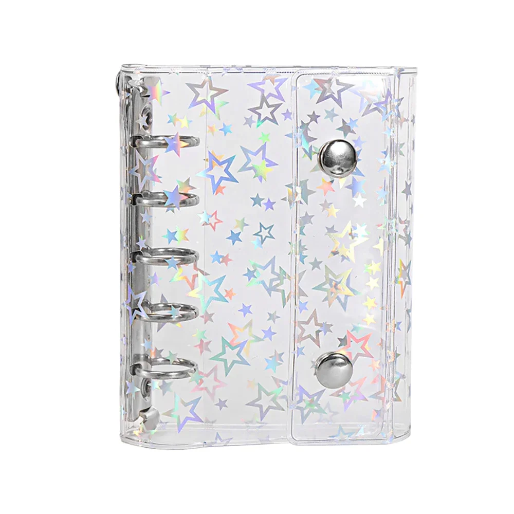 M5 5Holes Transparent Star Loose Leaf Binder Cover Journal Sketchbook Accessories Diary Office Supplies