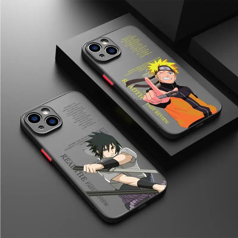 Anime Narutos Case For Apple iPhone 15 11 14 13 12 Pro 7 XR X XS Max 8 Plus 6 6S SE 2022 15Pro Black Matte Phone Funda