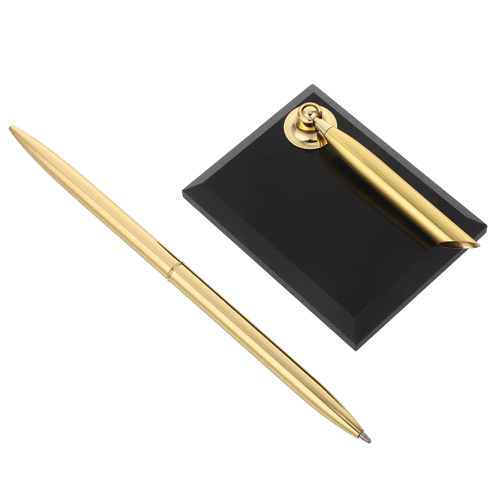 Elegant Signature Pen with Stand Desktop Ballpoint for Wedding Guest Book Signing Bank Office Reception Counter Luxury Pens Men