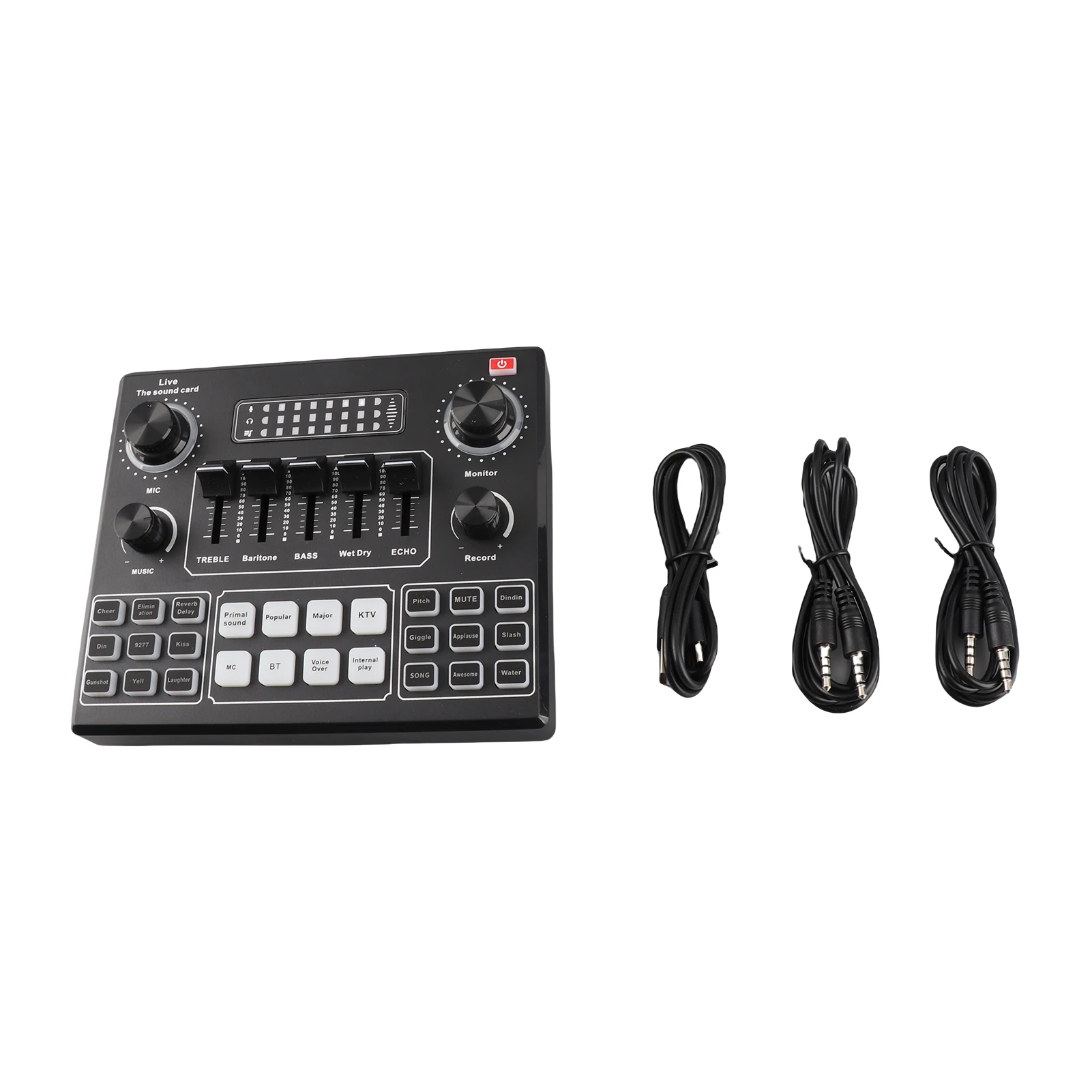 

V9 Live Sound Card BT Accompaniment Audio Mixer with Sound Effects Broadcasting Recording Network Singing On Phones Laptop