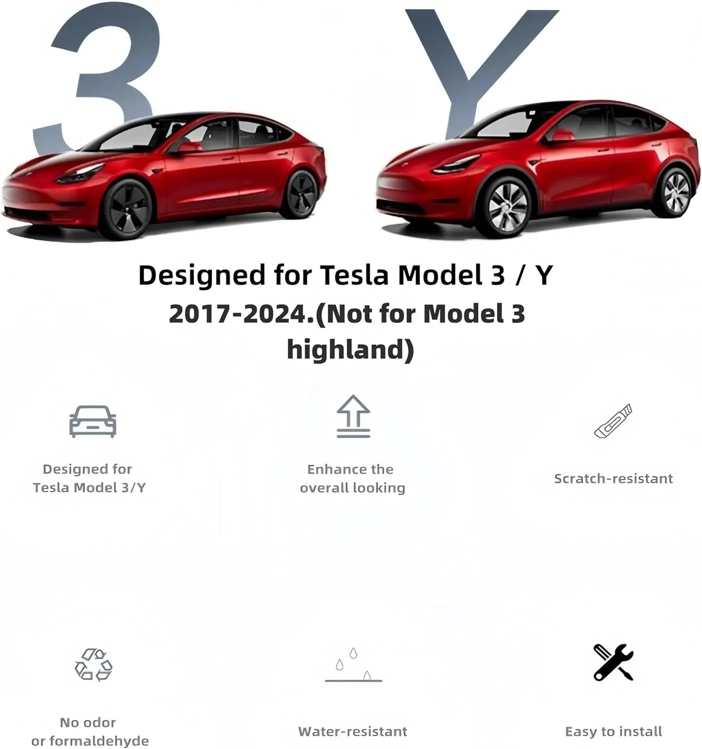 ที่เท้าแขนออกแบบมาสำหรับ Tesla รุ่น3/Y 2017-2023 2024อุปกรณ์เสริมหนังแท้ตรงกลางที่ครอบคอนโซล