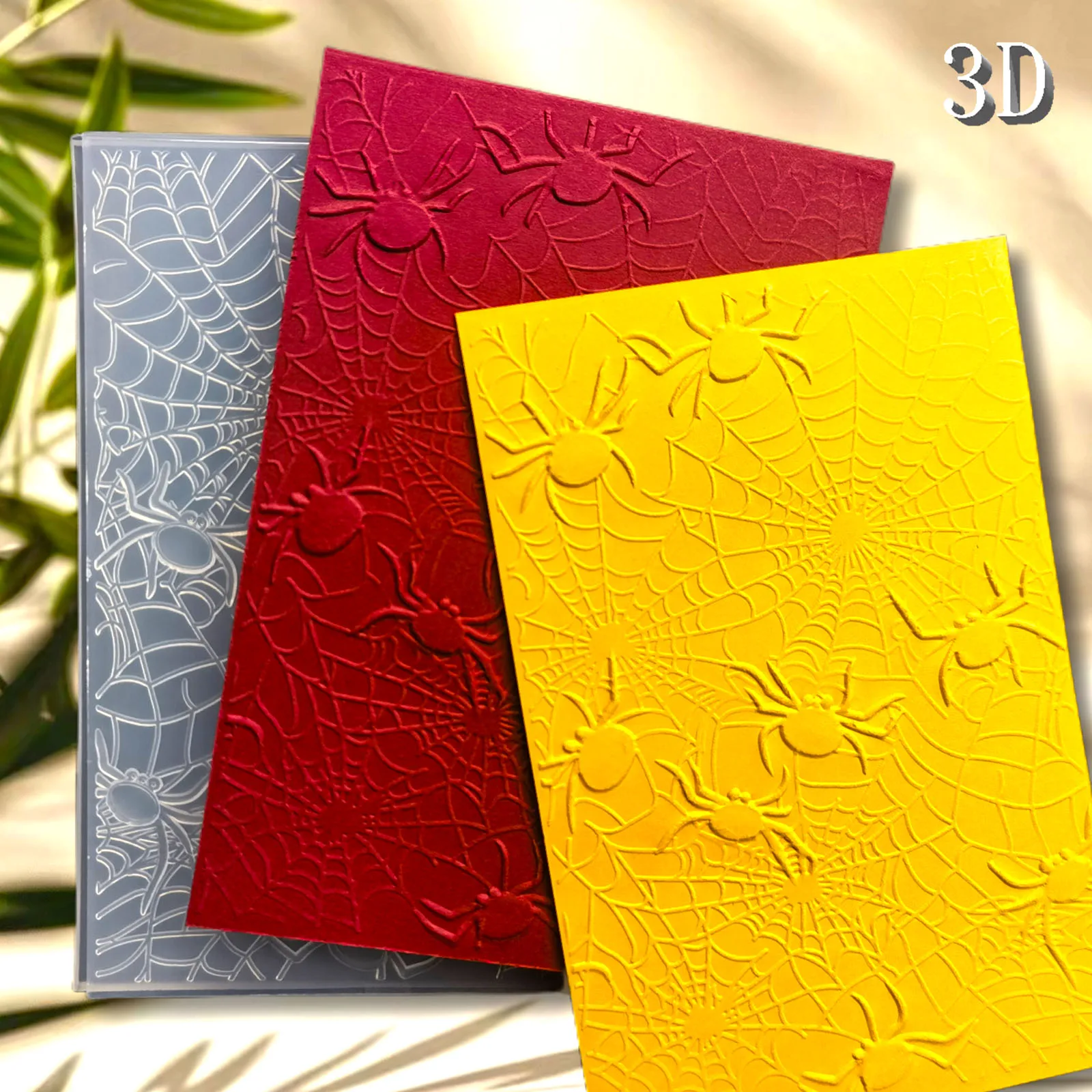 Ordner mit 3D-Reliefprägung, geeignet für DIY-Sammelalbum und Kartenherstellung – Textur „Spider and Light Art“, Geburtstagsparty-Dekoration