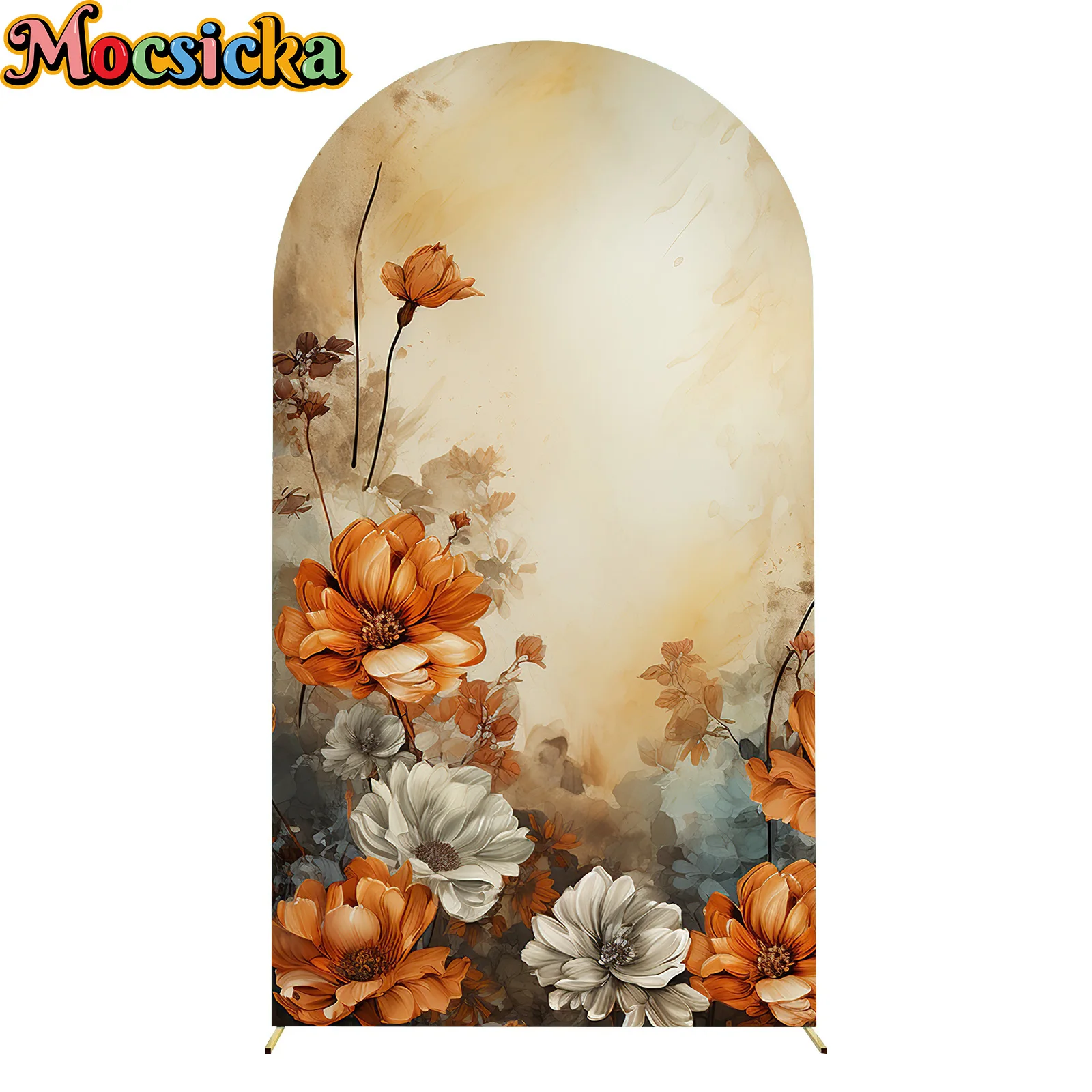 Mocsicka Abstract Flower Arch Covers Backdrop Maternity Dresses Photoshoot Birthday Wedding Photo Arched Backgrounds Party Decor