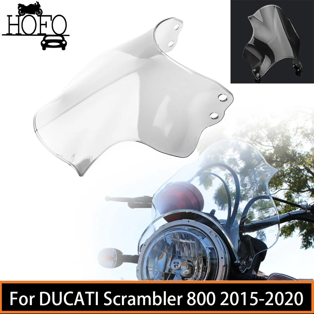 Motorcycle Windshield Air Deflector Windscreen Extension Spoiler Motorcycle Accessories For DUCATI Scrambler 800 2015-2020 ﻿