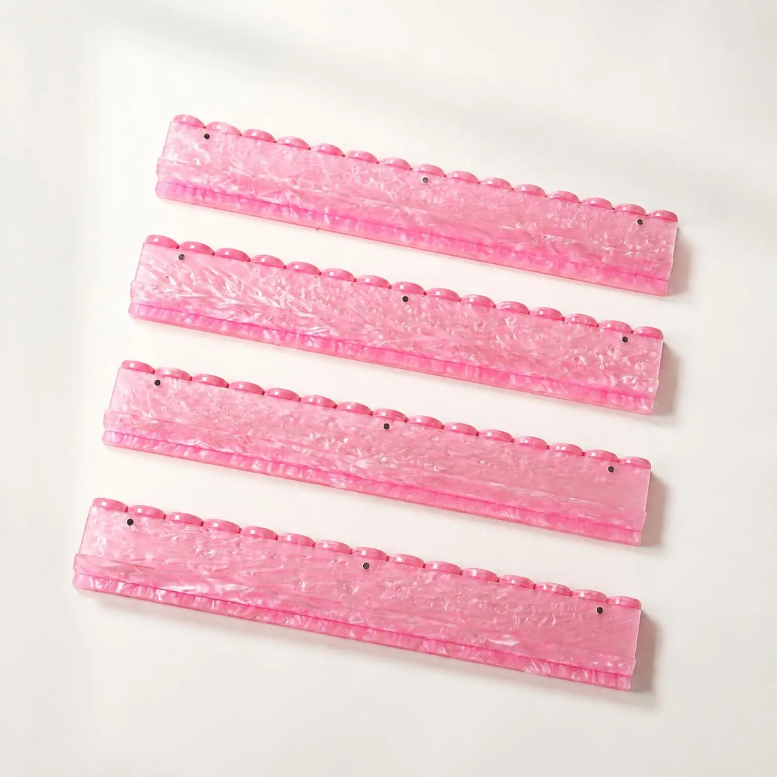4 Pieces Acrylic Mahjong Push Rack Glossy Mahjong Push Rack with Wavy Top Edge Sturdy