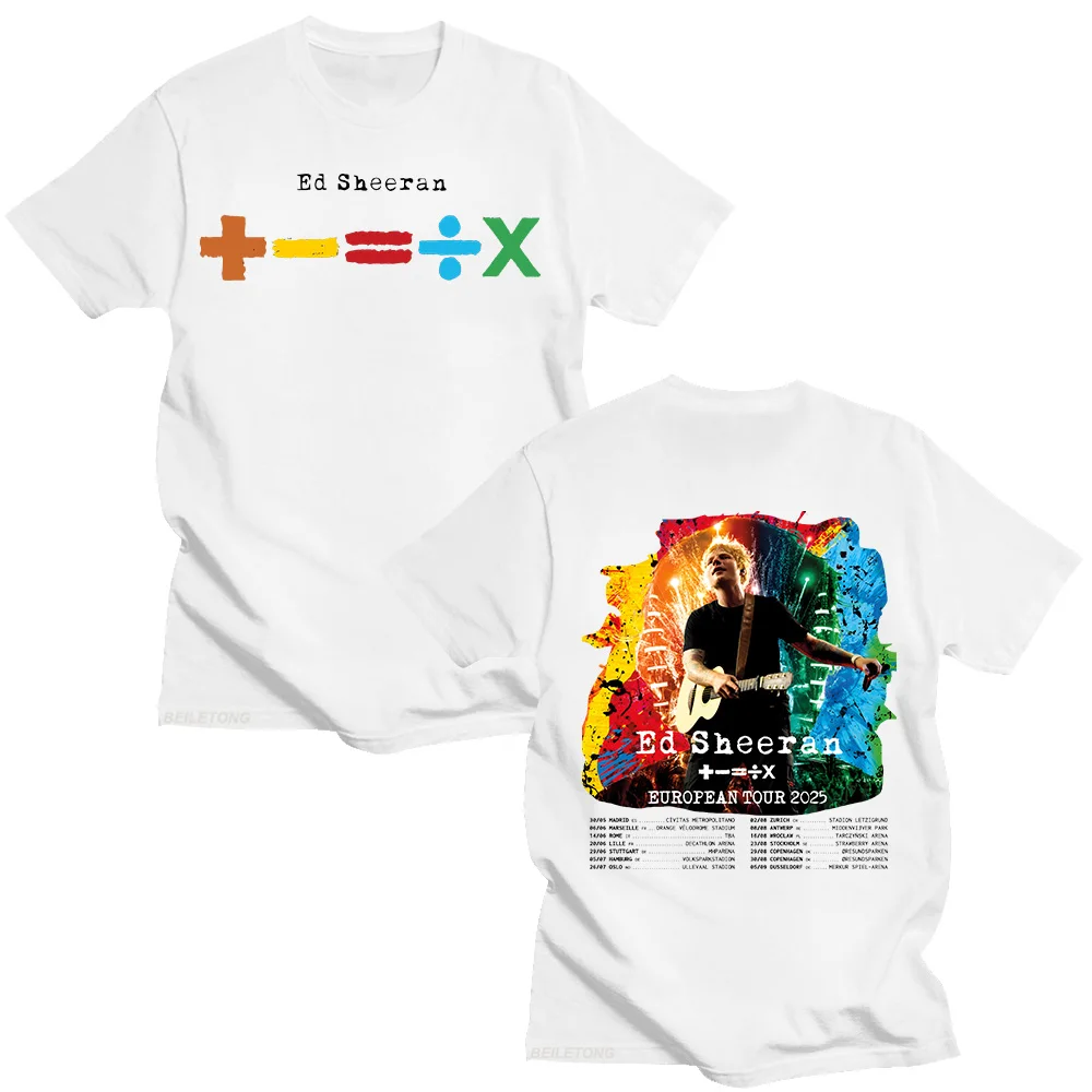 Ed Sheeran European Tour 2025 T-shirts Men's and Women's Cotton Clothing O Collar Short Sleeve Loose Fashion Tshirt Fan Gif Tees image 4