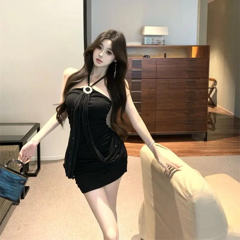 Women Elegant Sleeveless Dress Luxury Bodycon Mini Dress Summer Detachable Cape Overlay Formal Party Gown