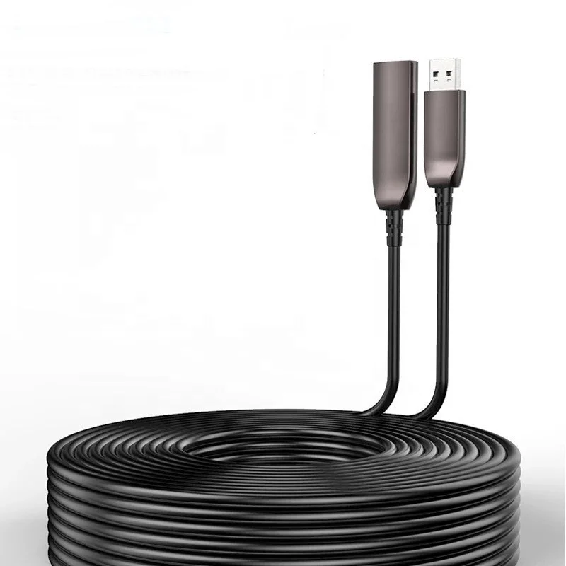 Negro 40m USB 3.0 AOC Cable Macho a Hembra 10Gbps Transferencia de Datos Compatible con USB 2.0