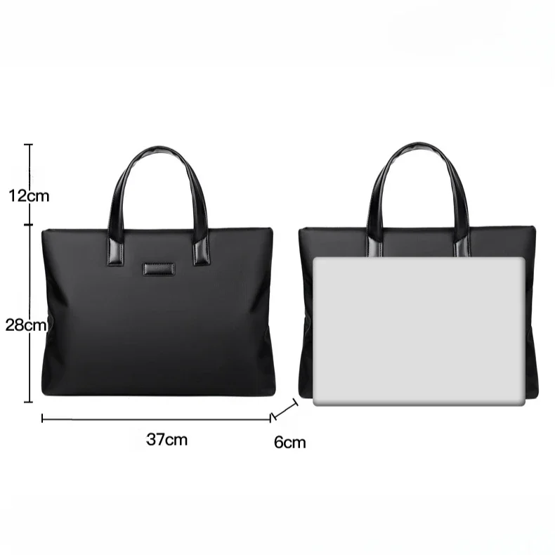 Men's Handheld Briefcase Nylon Business Commute Laptop Computer Handbag Business Trip File Bags