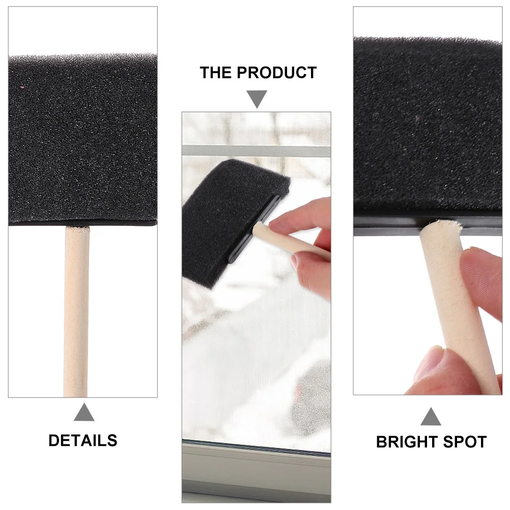 

15Pcs Wooden Handle Sponge Brush Set Kids Painting Tools DIY Drawing Sponges for Creative Graffiti Supplies Sponge Brush