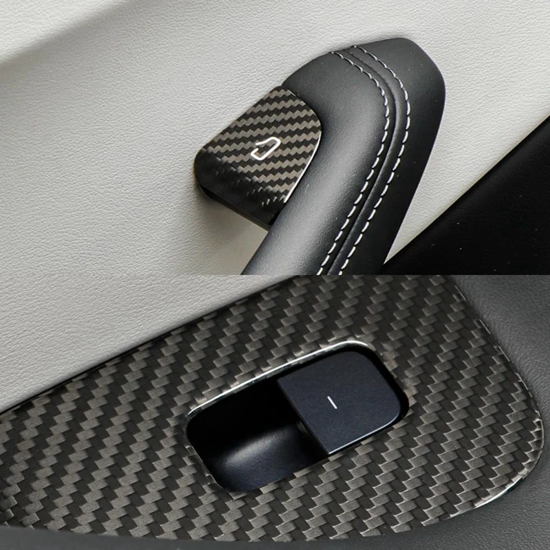 Real Carbon Fiber For Tesla Model 3 Highland 2024 LHD Window Lift Button Switch Cover Trim Interior Accessories