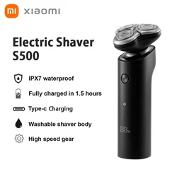 Xiaomi Mijia Electric Shaver S500 Portable Men Flex Razor 3 Head Dry Wet Shaving Washable Beard Trimmer Beard Shaving Machine