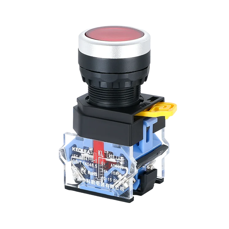 LA38 self-resetting self-locking Push button switch Quality Sliver Contact 22mm Round 1NO/1NC instantaneous button switch