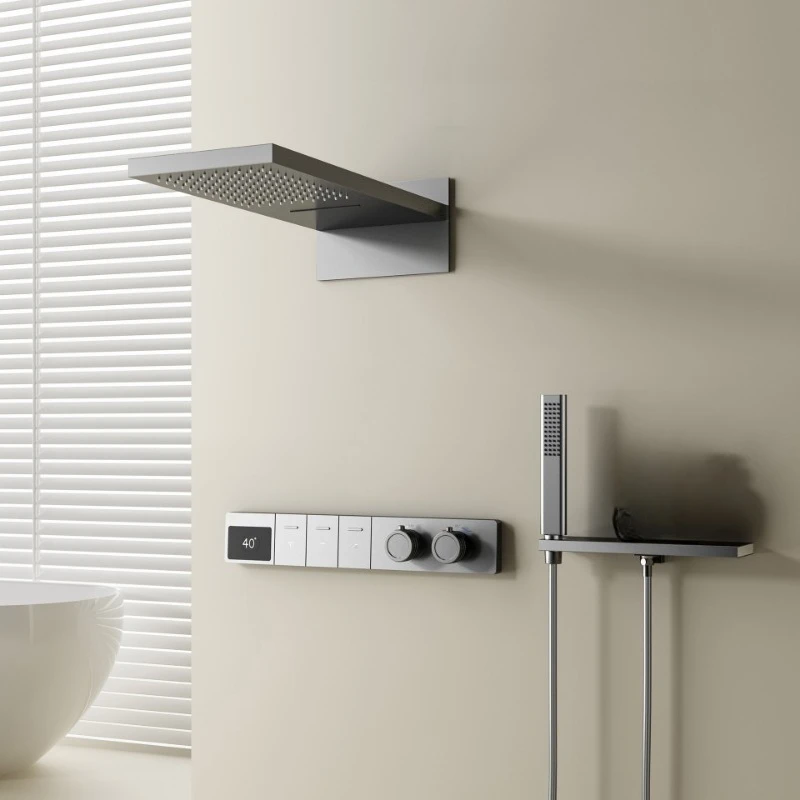 

Shower into the wall type constant temperature digital display water pressurized embedded shower set