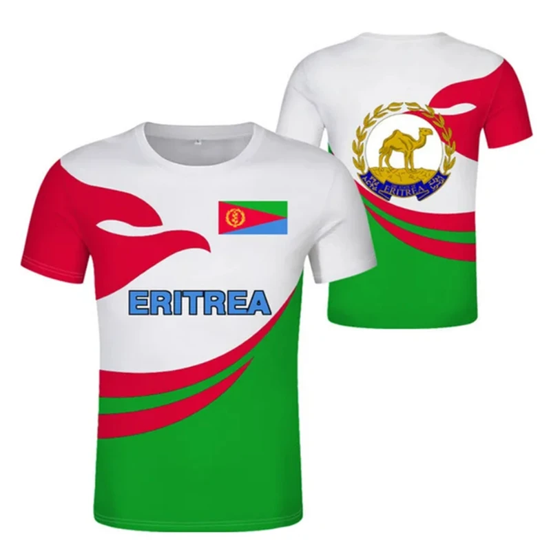 Eritrea Flag Printed Men\'s T Shirt Daily Casual Oversized Tees Fashion Short Sleeve Gym Tops Oversized T-shirts Men Clothing