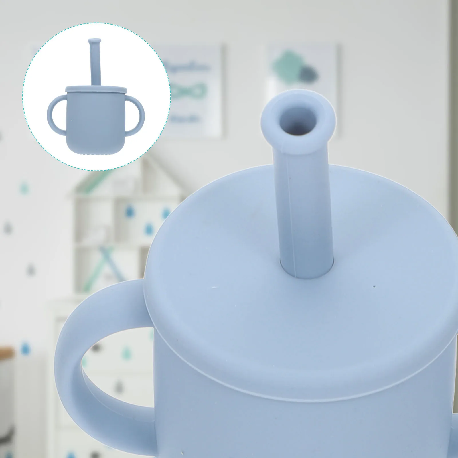 

1Set Baby Silicone Training Cup Kids Learning Cup Anti-Spill Handle Leak-Proof Lid Durable Toddler Training Drinking Mug