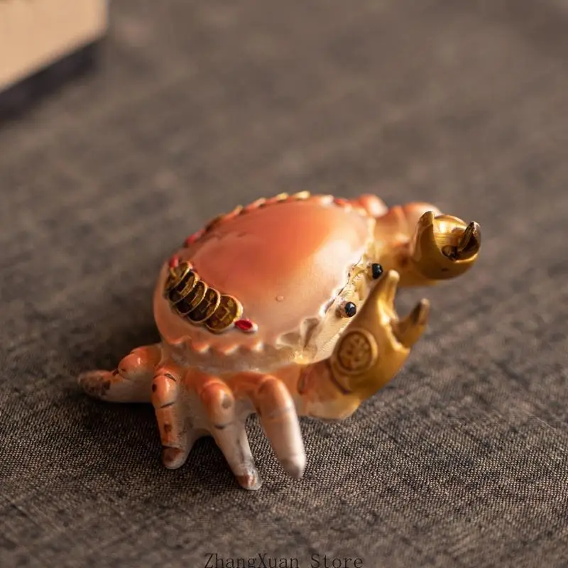 Thermal Color Changing Crabs Figurine Handcrafted Resin Craft Animal Statue  Tea Pet Ornament For Tea Ceremony Decors 3XUF