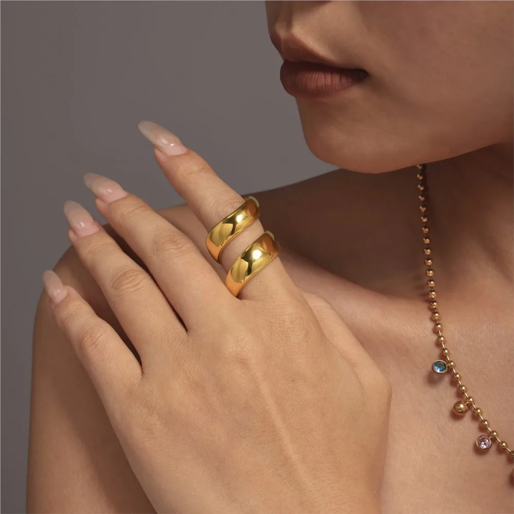 Unique Fashion Spiral Ring For Women Men 18K Gold Plated Waterproof Spring Shaped Women\'s Men\'s Couples Stainless Steel Rings