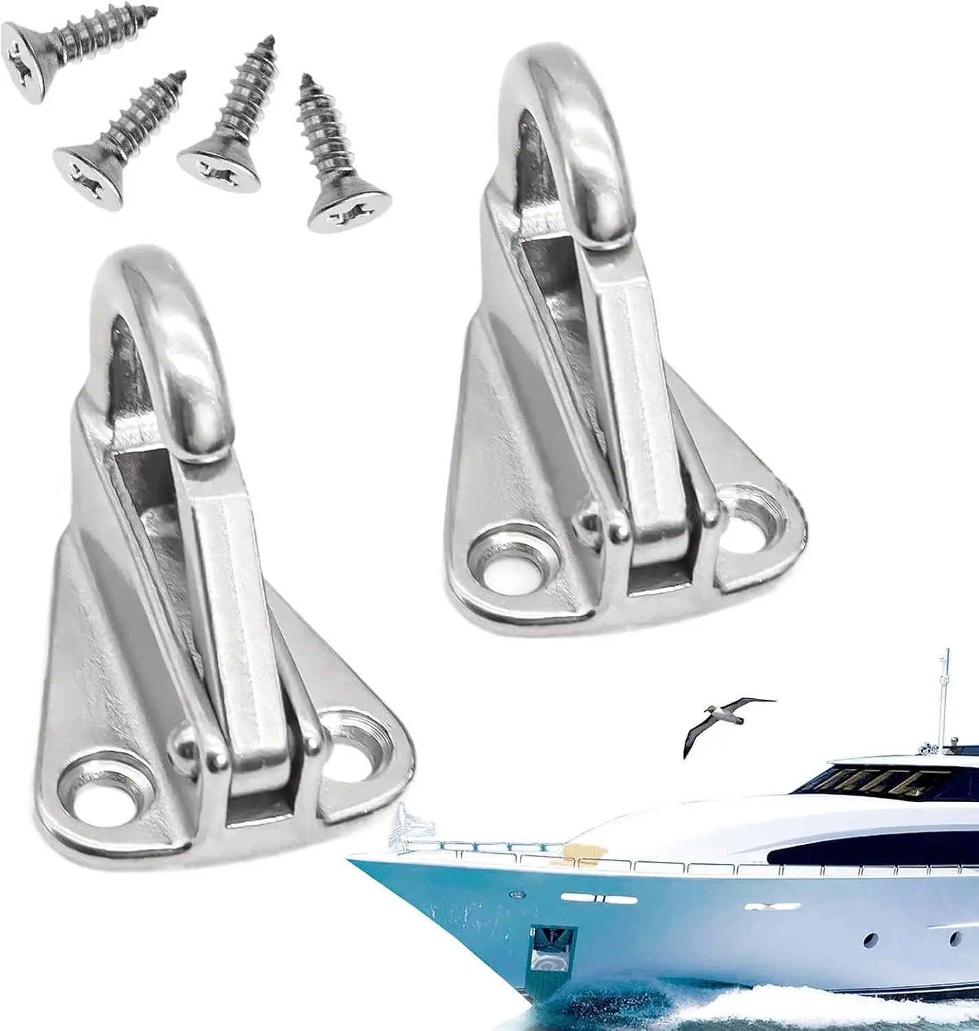 1/2/4PCS Stainless Steel Spring Snap Fending Hook Fender Hook Spring Hook Snap Attach Rope For Marine Hardware Boat Accessories