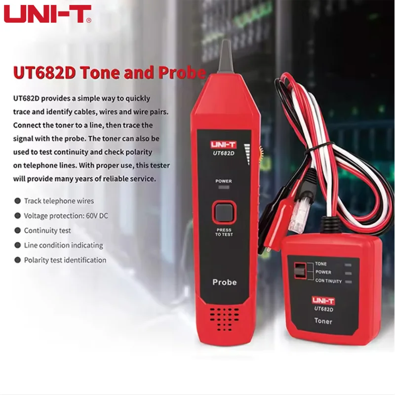 UNI-T UT682D Serie Wire Tracker Toner Sonde Telefonleitung Netzwerkkabel Ethernet LAN Tester Kalibrierungsdetektor Leitungsfinder – Detail 1