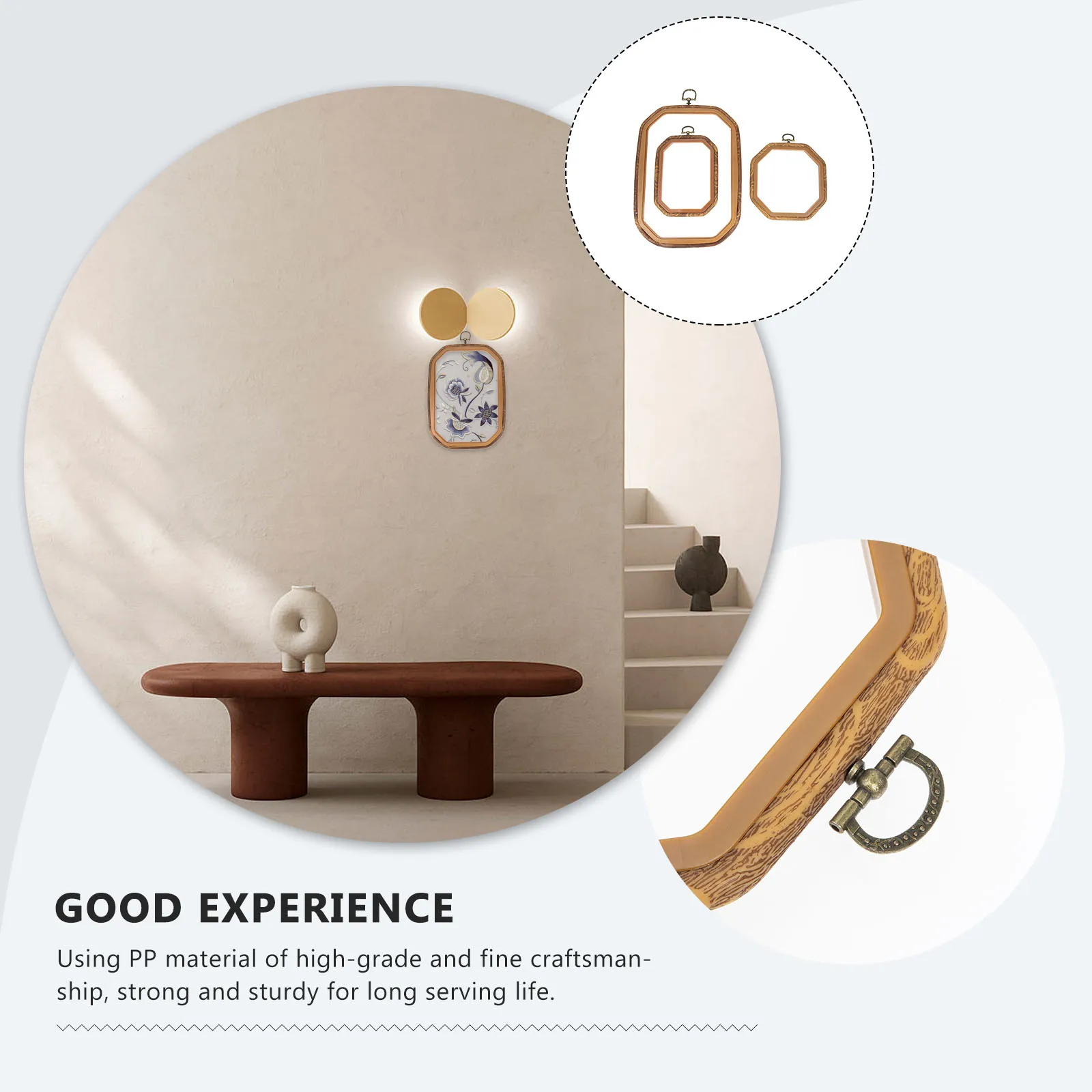 

3Pcs Embroidery Hoop Vintage Plastic Cross Stitch Circle Crafts Sewing Frame for DIY Embroidery Tools Cross Stitch Hoop