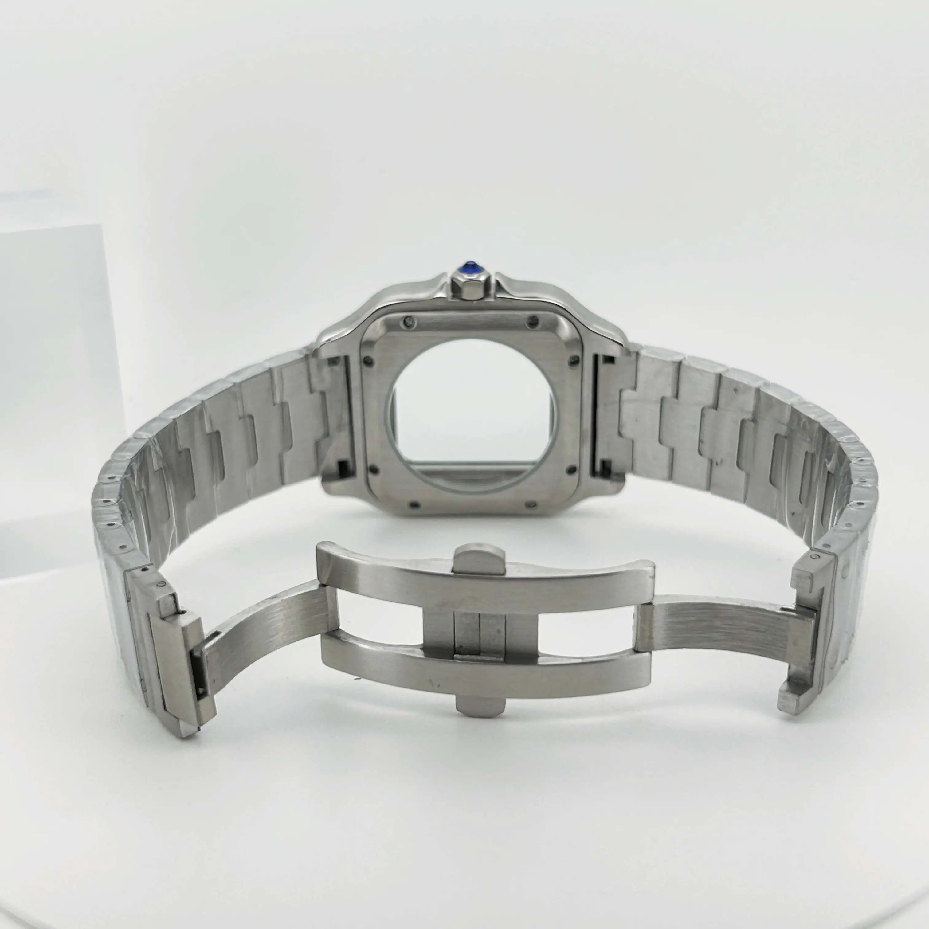 Caja de reloj cuadrada de 38mm, acero inoxidable 316L para cartieres, accesorios de reloj, piezas de modificación Santos para movimientos Sk NH35 NH36