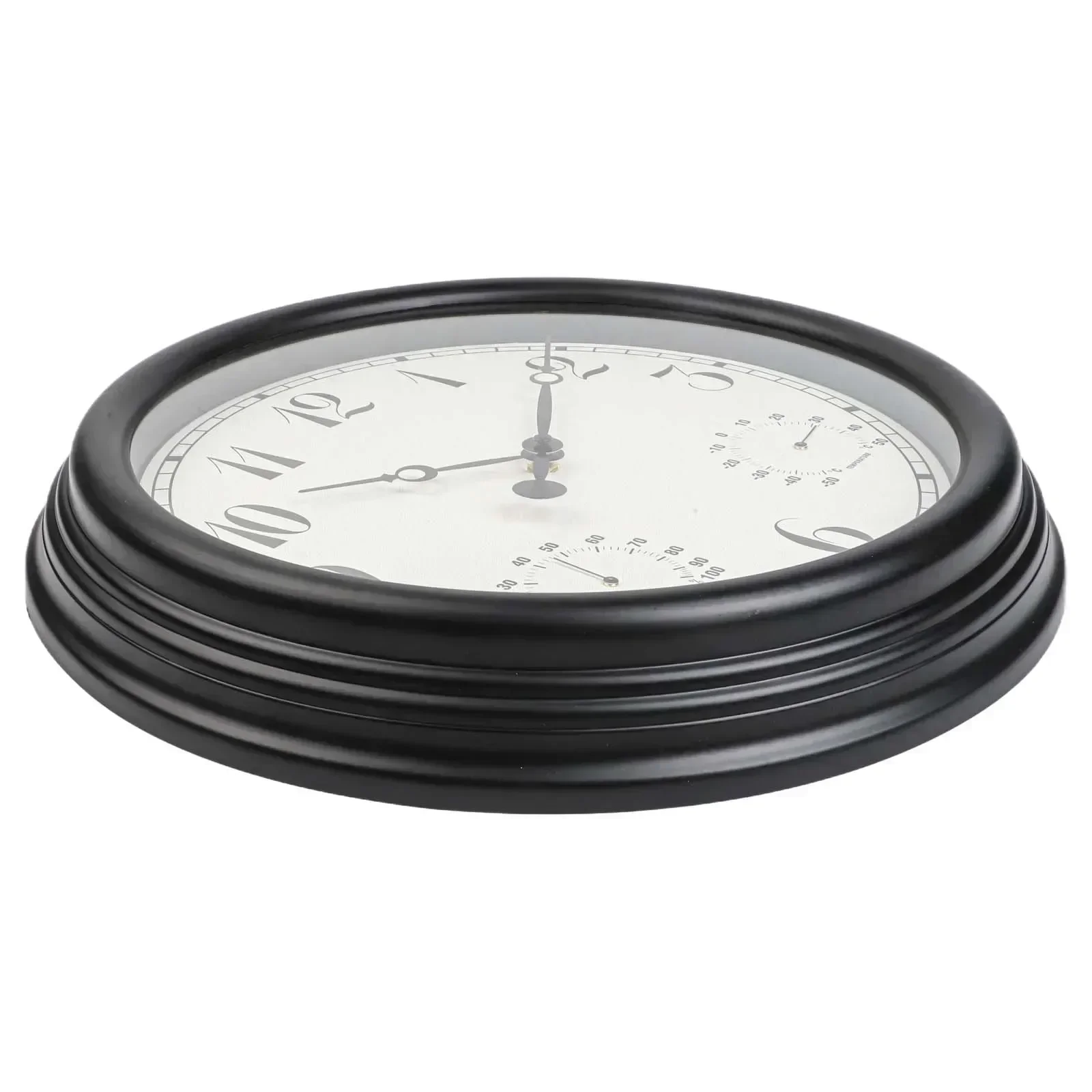 

Outdoor Clock with Thermometer and Hygrometer for Patio Pool Waterproof Design Silent Non Ticking Rust Proof Frame